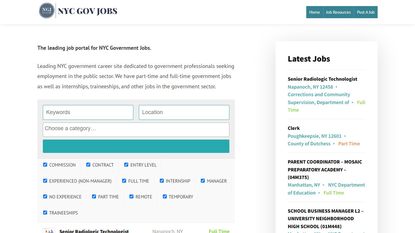 NYC Gov Jobs | NYC Government Sector Jobs Board